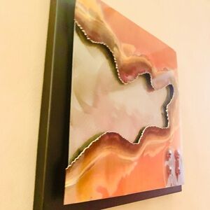 Abstract Orange and Cream Metal Wall Art